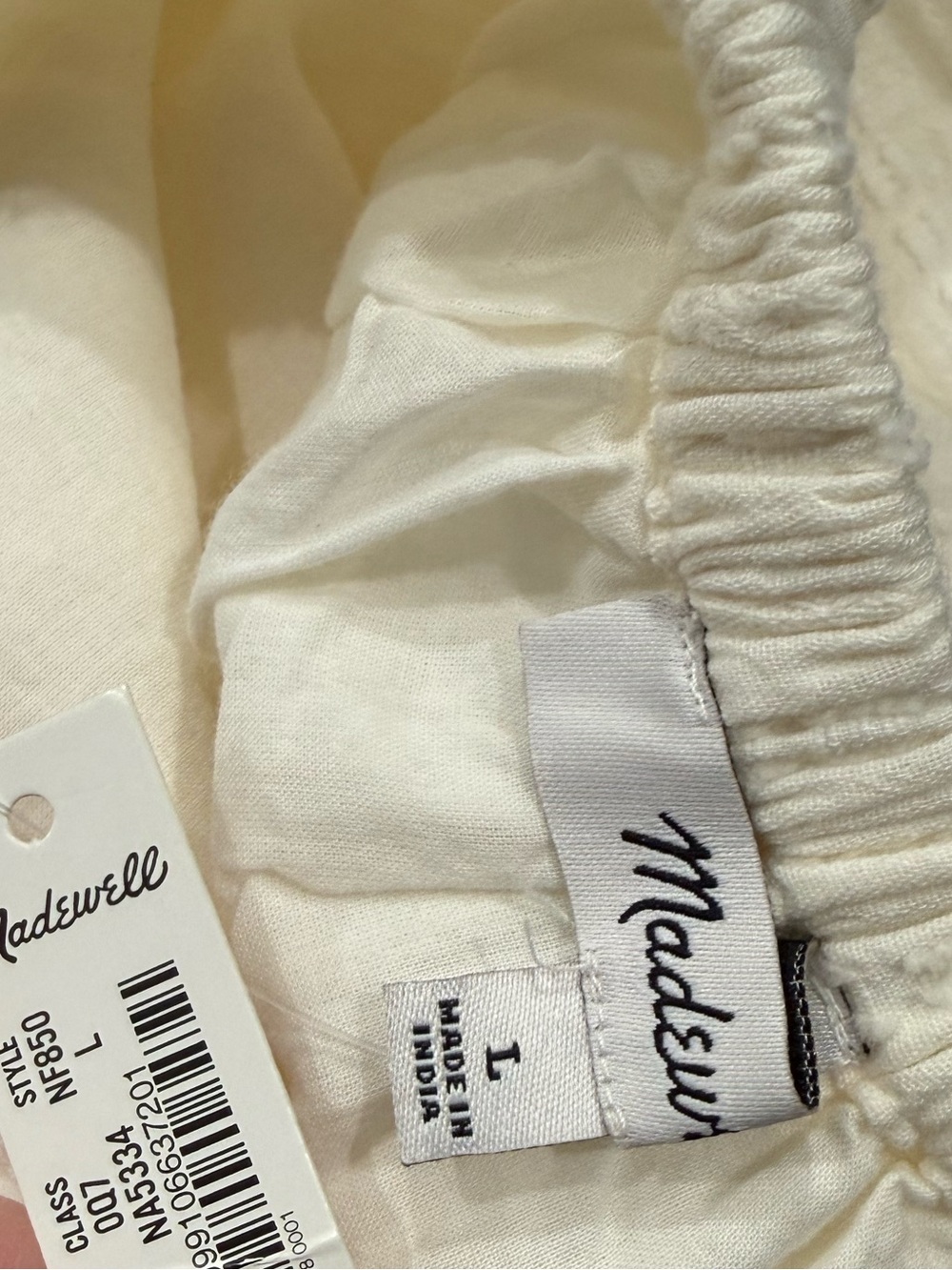 Madewell Ruffle Strap Tiered Midi Dress Textural Stripe Square Neck Ivory Large - Picture 7 of 8